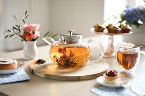 Connoisseur Glass Teapot with Stainless Steel Infuser for Loose Tea