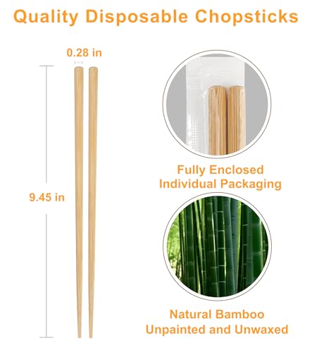 200Pairs Bamboo Chopsticks Disposable