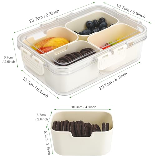 4 Compartment Snackle Box Containers with Lids (2 Count)