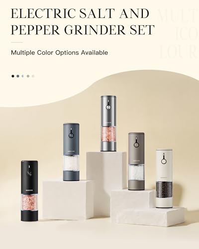 Stainless Steel Rechargeable Electric Salt and Pepper Grinder Set