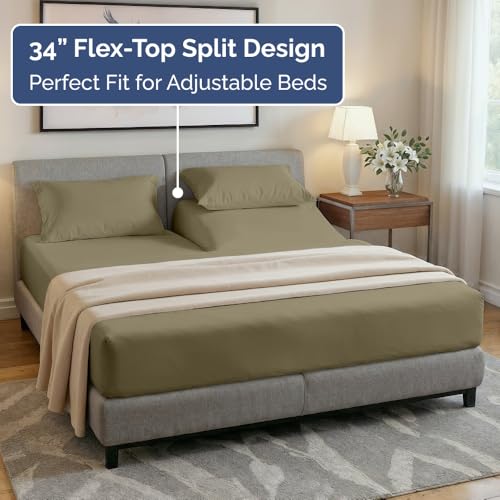 Flex Top Split Head King 4 Piece Sheet Set