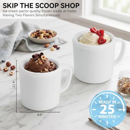 Home Ice Cream Maker Machine with 2 Ice Cream Bowls