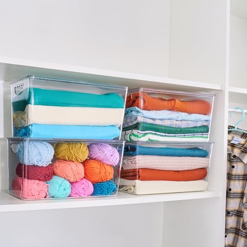 XLarge Clear Storage Bins with Lids (4 Count)