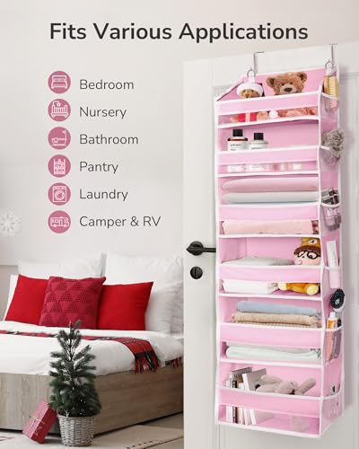 Over The Door Organizer with 6 Large Pockets 12 Side Pockets (6 Compartments)
