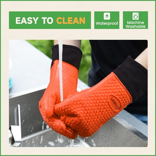 BBQ Gloves Heat Resistant Oven Mitts (2 Count)