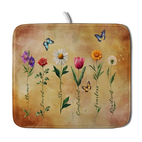 Inspirational Words Dish Drying Mat