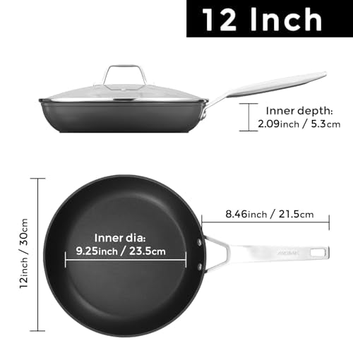 12 Inch Nonstick Frying pan with Lid