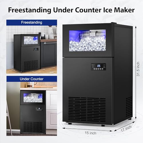 Upgraded Commercial Ice Maker Machine 130 LBS