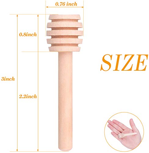 Premium 50 Pack 3 Inch Mini Wooden Honey Dipper Stick