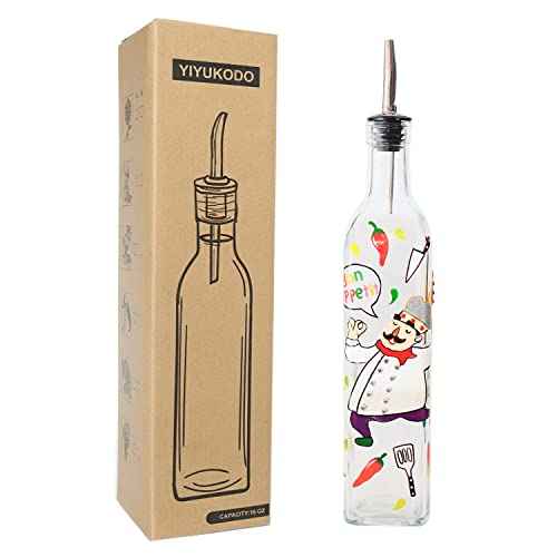 17oz Hand Painted Glass Olive Oil Bottle