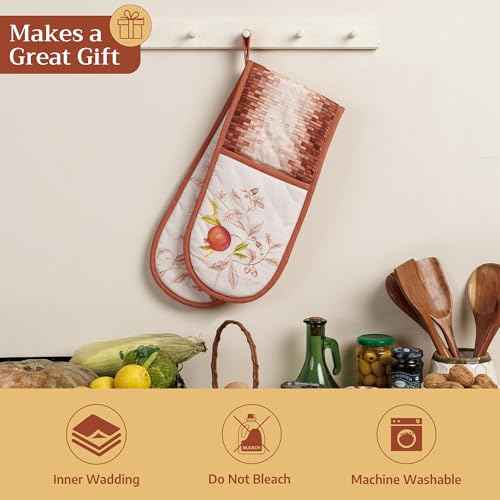 Double Oven Mitts 100% Cotton Double Oven Glove