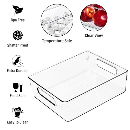 Clear Plastic Storage Bins (6 Count)