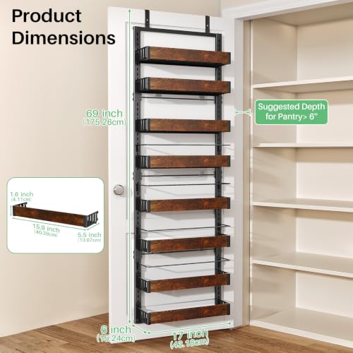 8 Tiers Wooden Over Door Organizer