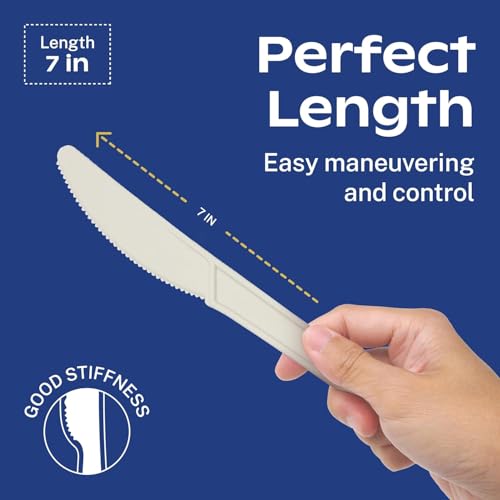 Ivory White Compostable Heavy Duty Silverware Set 340 Pieces Bulk (340 Count)