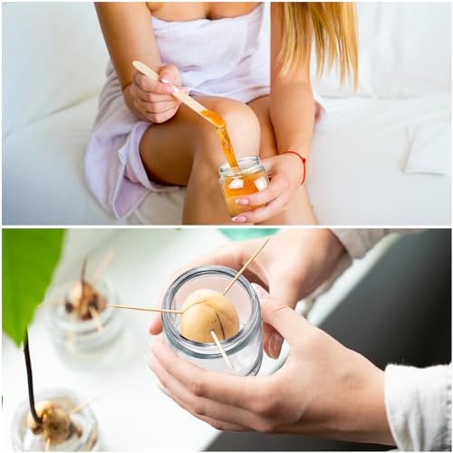 36 Pcs 4 oz Glass Jars with Lids Empty Small Glass Containers and Inner Liners Reusable Cosmetic Jars Round Airtight Bottles with Plastic Woodgrain Lids for Travel