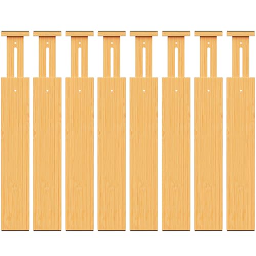Bamboo Drawer Dividers Organizers (8 Count)
