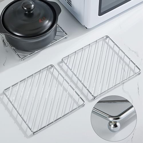 3 Pcs Stainless Steel Trivets Heat Resistant Insulated Hot Pads Table Dish Mat Tableware Placemat Dining Table Decor Hot Pads Cooking and Baking Pans Holder Air Fryer Oven Cookie Cooling Racks (3 Count)