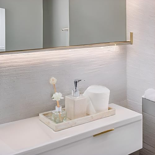 Set of 2 Mother of Pearl Bathroom Tray for Counter (2 Count)