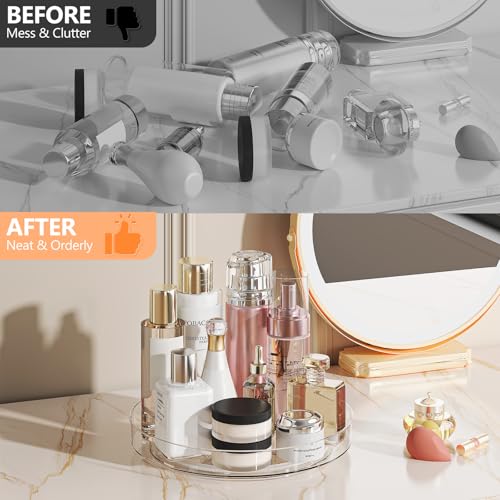 4 Pack 10 Inch Clear Lazy Susan Turntable Organizer for Cabinet (4 Count)
