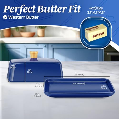 Large Ceramic Butter Dish with Lid