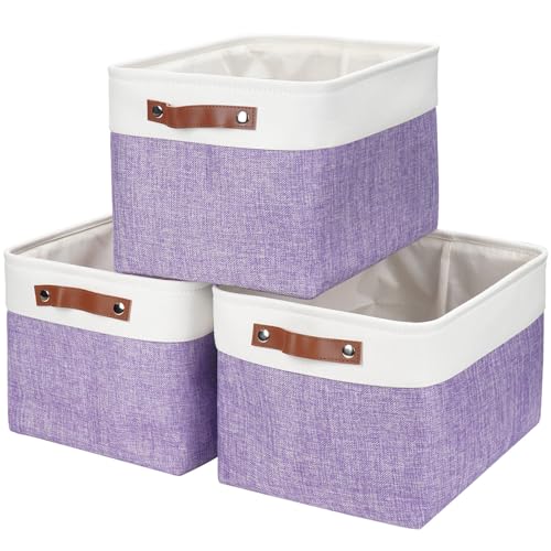 Storage Bins Large Fabric Storage Baskets for Shelves 3 Pack (3 Count)