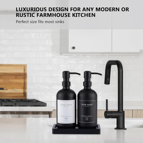 Black Thick Glass Soap Dispenser (2 Count)