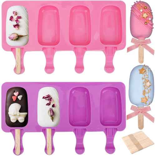 2 Set Silicone Popsicle Molds with 100 Sticks (2 Count)