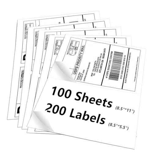8.5" x 5.5" Half Sheet Self Adhesive Shipping Labels for Laser & Inkjet Printers