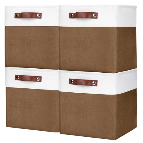 Collapsible Fabric Storage Cubes 11x11 Cube Storage Bins (4 Count)