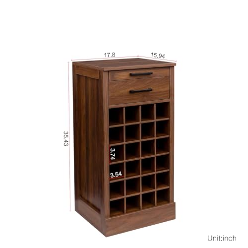 6 Tier Wine Rack Freestanding Floor with 2 Drawers