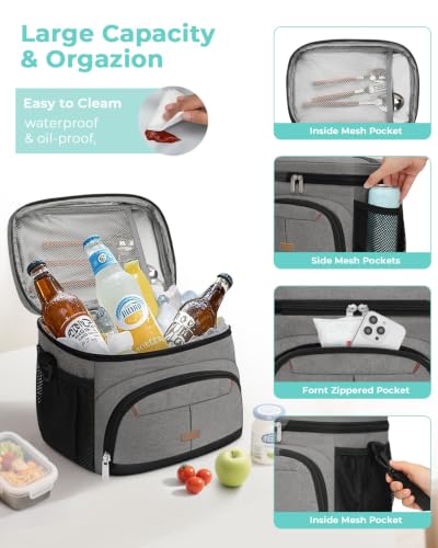 Lunch Box for Men Women Insulated Lunch Tote Cooler Bag Lunchbox
