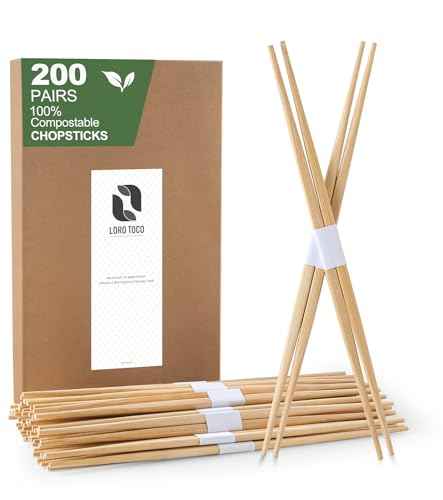 200Pairs Bamboo Chopsticks Disposable