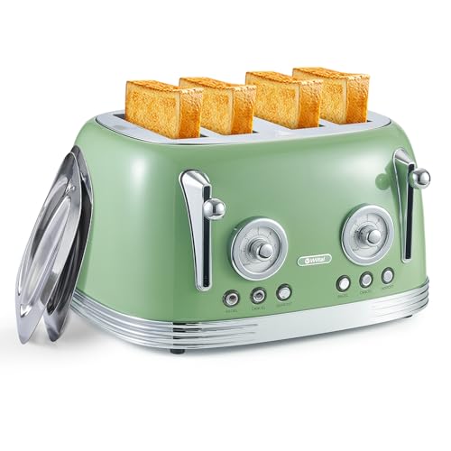 4‑Slice Retro Green Toaster Model TR03