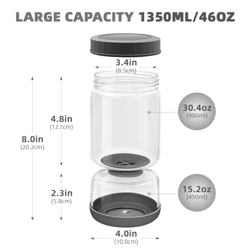 Hourglass Pickle Jar with Strainer Flip (46 Fl Oz)