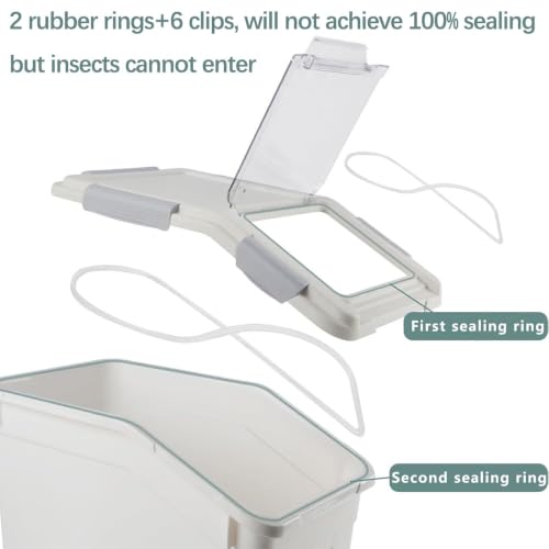 30lb Food Storage Container with Scoop with Handle & Wheels (2 Count)