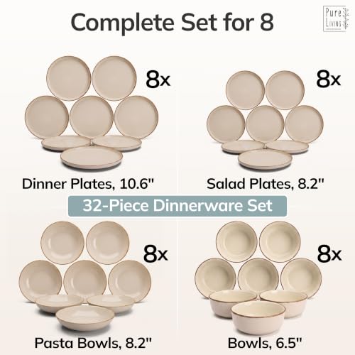 32 Piece Stoneware Dinnerware Set for 8 (32 Count)