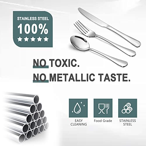 12 Piece Silverware Set with 6 Dinner Knives and 6 Dinner Forks