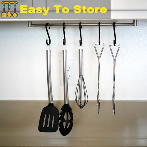11" Heavy Duty Stainless Steel Kitchen Scissor Tongs with Comfortable Ergonomic Grip (2 Count)