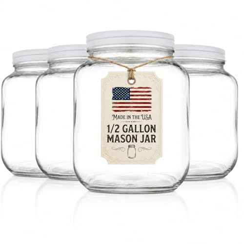 4 Pack 64 oz Mason Jars Wide Mouth (4 Count)