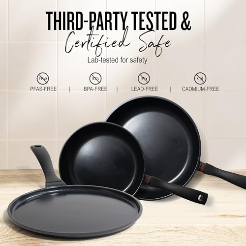 Energy Ceramic Nonstick Frying Pan & Crepe Pan Set (3 Count)