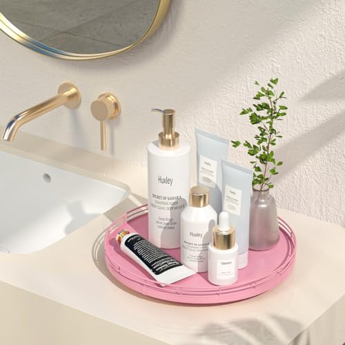 12 Inch Oak Lazy Susan Vanity Tray