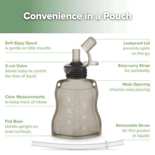 Refillable Silicone Baby Food Pouch (4 Count)