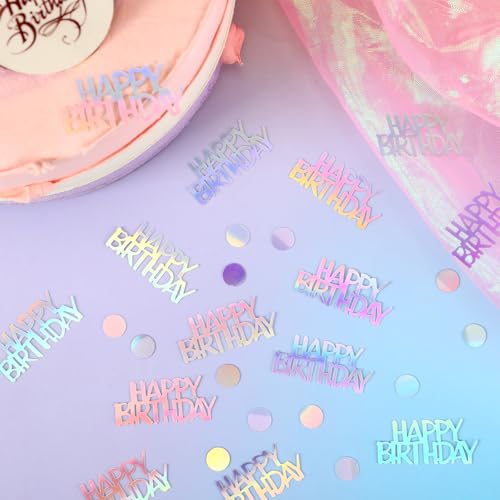 Iridescent Happy Birthday Confetti Birthday Party Decorations