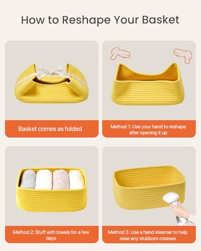 Small Woven Storage Basket for Organizing (3 Count)