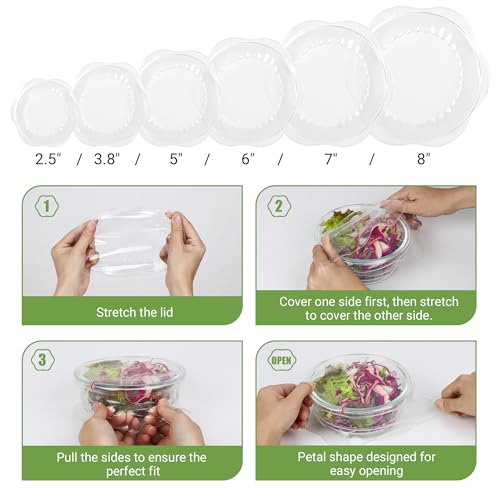 Silicone Stretch Lids for Food Storage in Fridge (6 Count)
