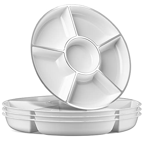 6 Sectional Round Plastic Serving Tray