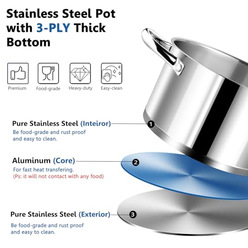 4 Quarts Stock Pot with Lid