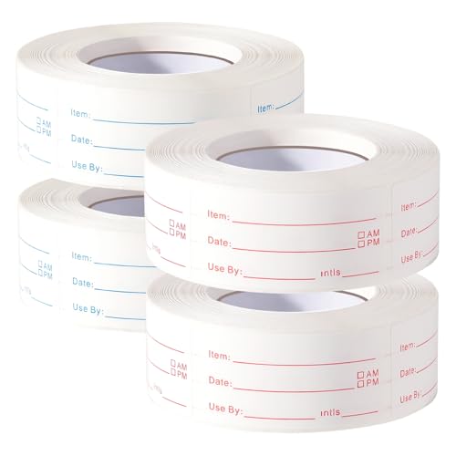 4 Rolls 1000 Pieces Removable Food Labels (2000 Count)