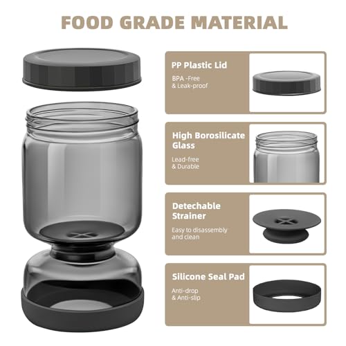 Pickle Jar with Strainer Flip (34 Fl Oz)