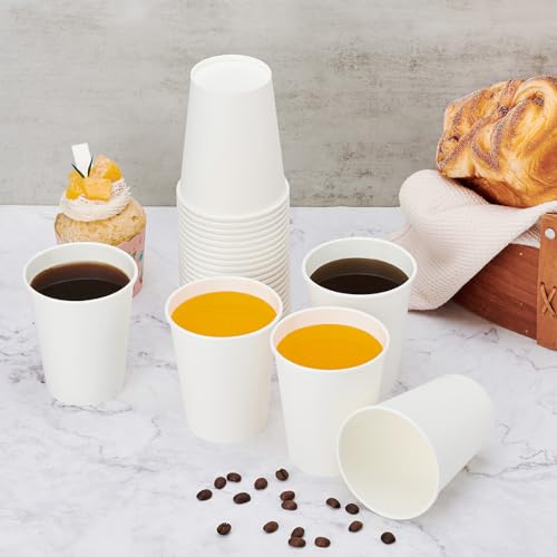 100 Pack 8 oz Disposable Paper Coffee Cups (100 Count)